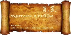 Mayerhofer Bibiána névjegykártya
